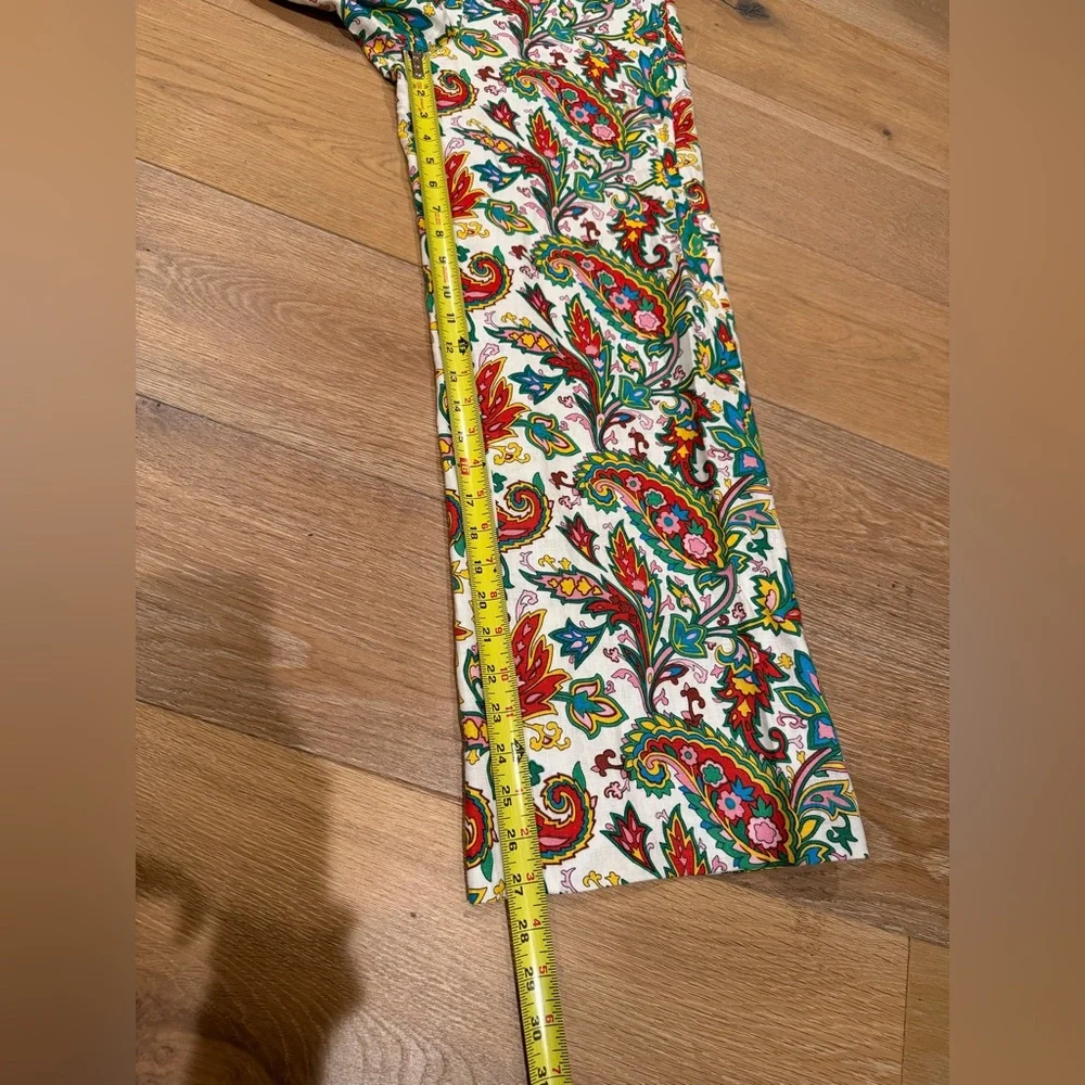 BODEN Ivory Paisley Wide Leg Pants Size 2-Petite 100% Linen Multicolor - Picture 11 of 11